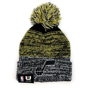Utah Jazz Beanie Knit Winter Hat Mens Womens NBA Fan Gear Gift Black Yellow